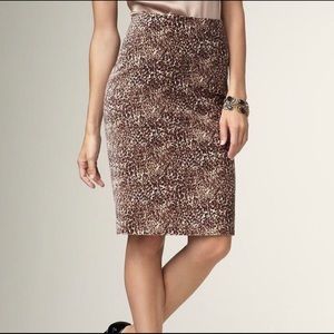 talbots leopard pencil skirt